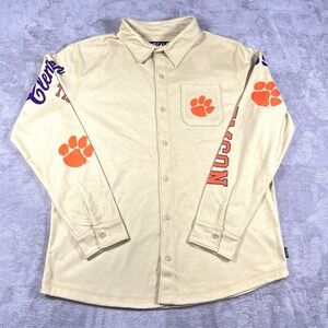 Clemson University Tigers Button Up Long‎ Sleeve Shirt Size Large Spirit Wear